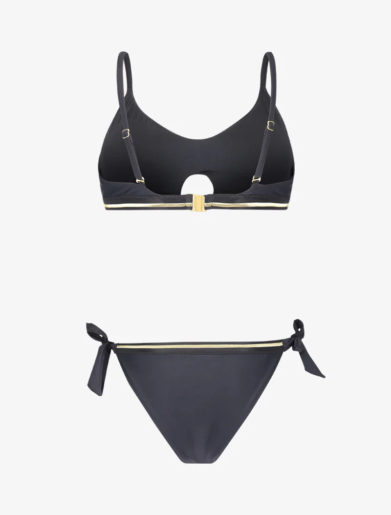 Bikini brassière à bandes dorées - noir - Image 2