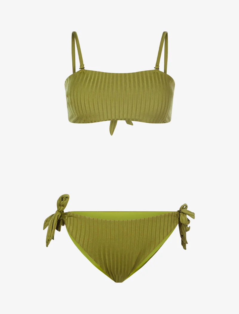 Bikini brassière côtelé - kaki