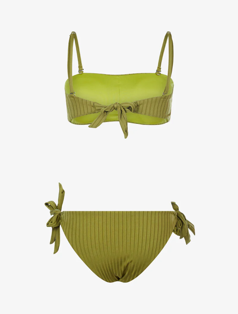 Bikini brassière côtelé - kaki - Image 2