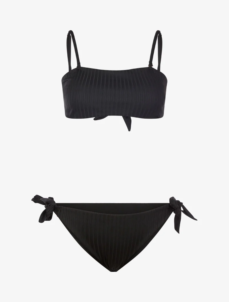 Bikini brassière côtelé - noir