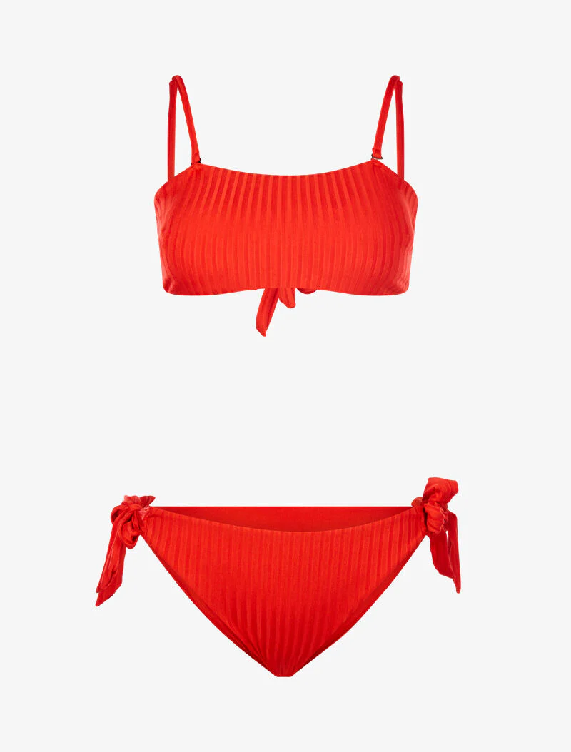 Bikini brassière côtelé - rouge