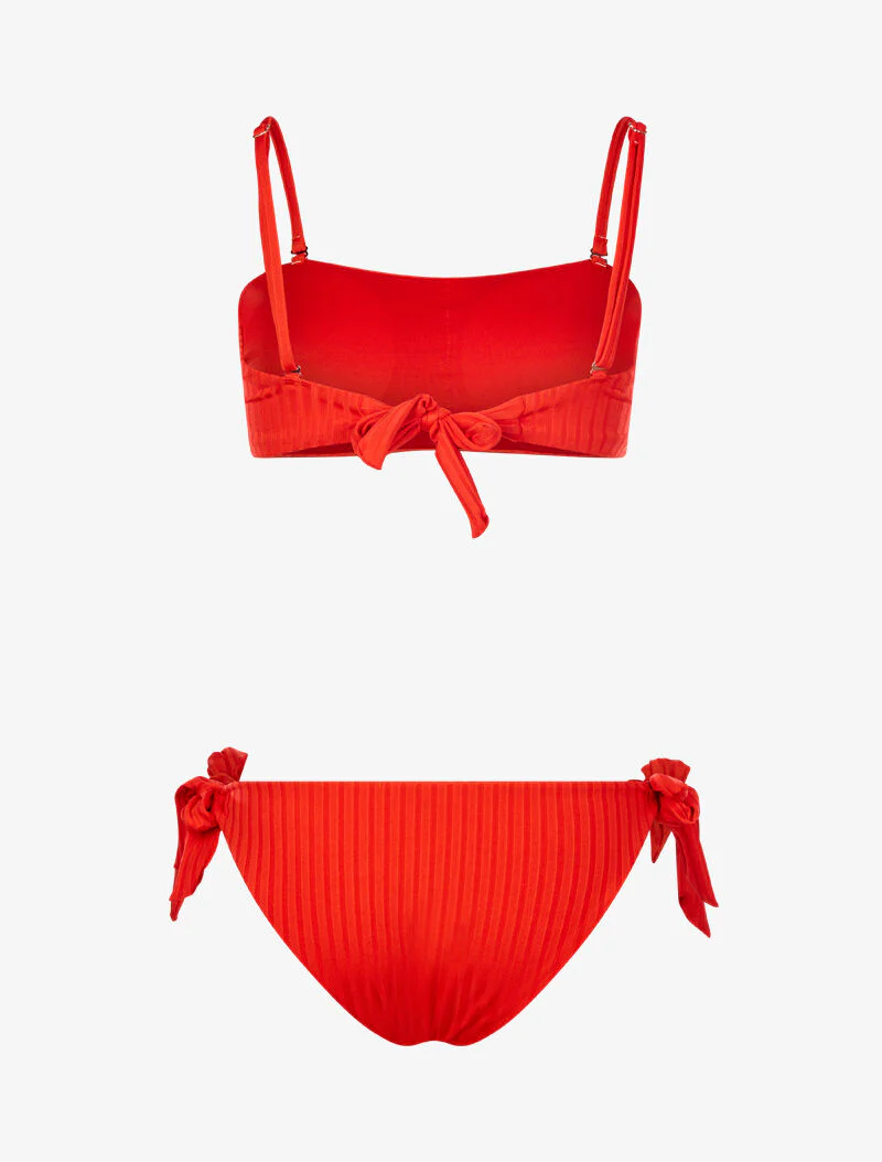 Bikini brassière côtelé - rouge - Image 2