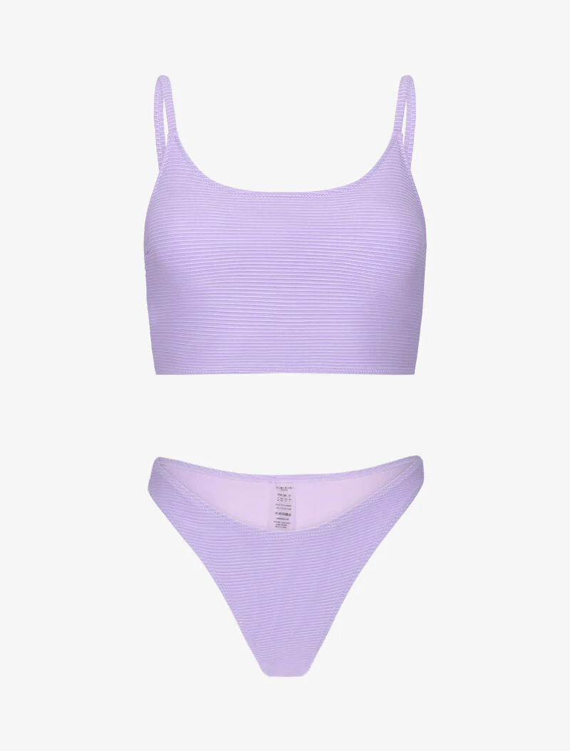 Bikini brassière côtelé - lilas