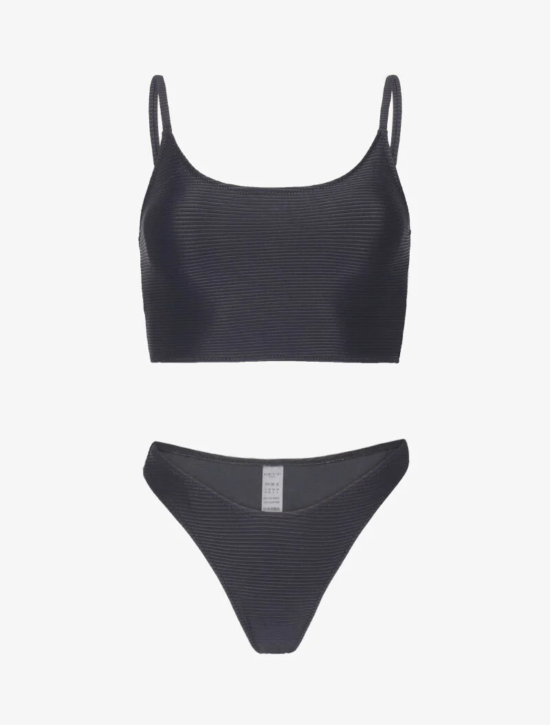 Bikini brassière côtelé - noir