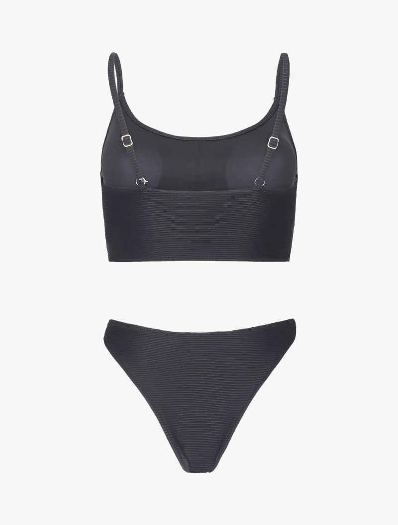 Bikini brassière côtelé - noir - Image 2
