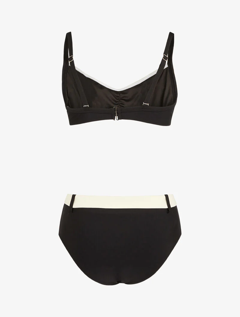 Bikini brassière et culotte montante ceinturée - noir - Image 2
