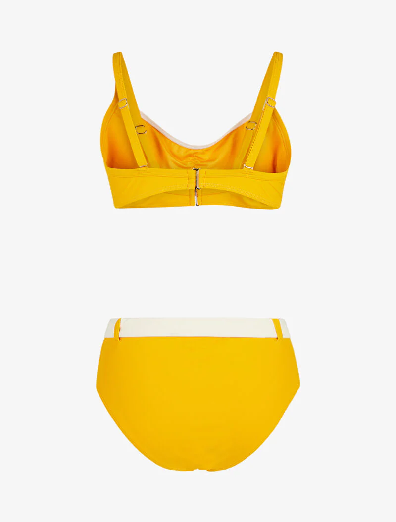 Bikini brassière et culotte montante ceinturée - moutarde - Image 2