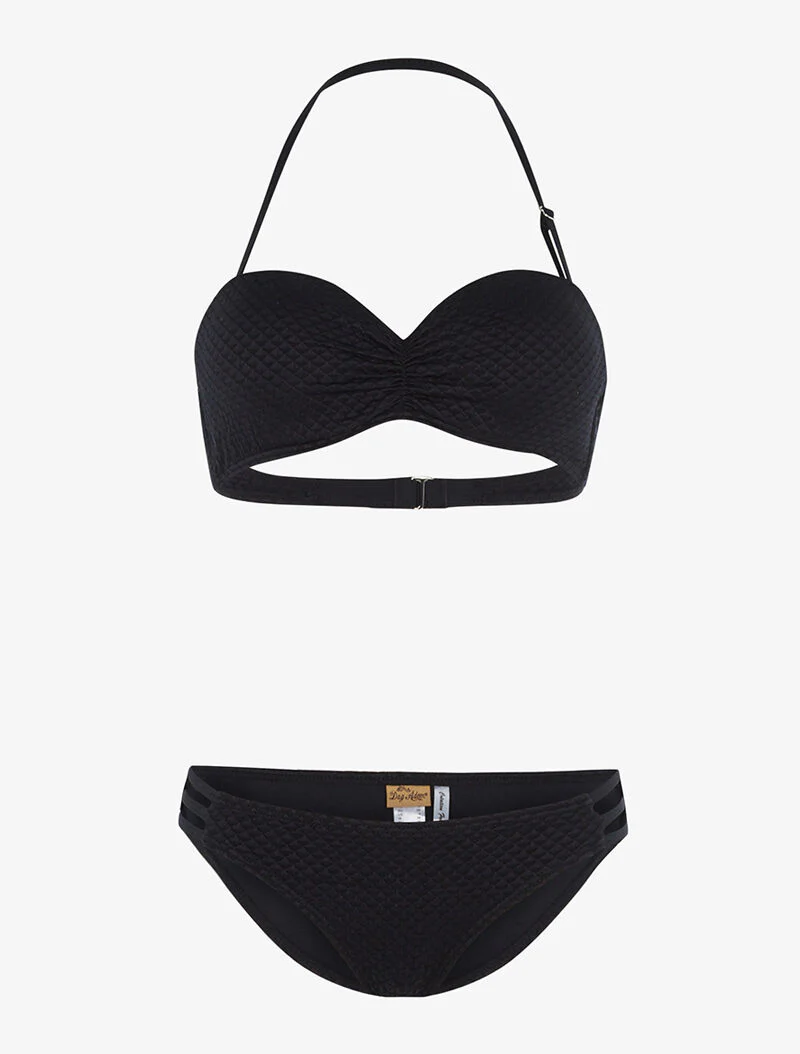 Bikini coutures losanges - noir