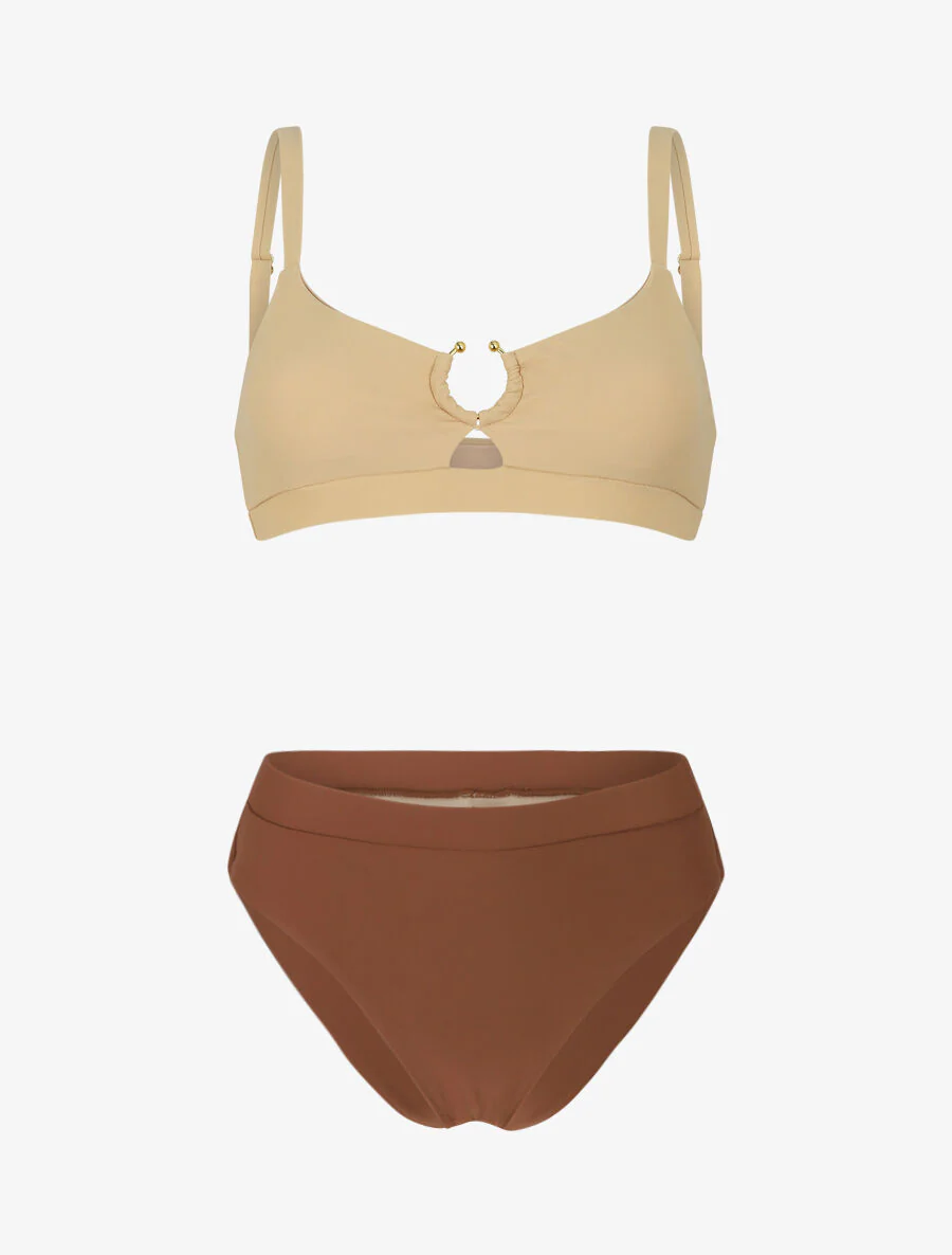 Bikini dépareillé à anneau - Beige - Image 2