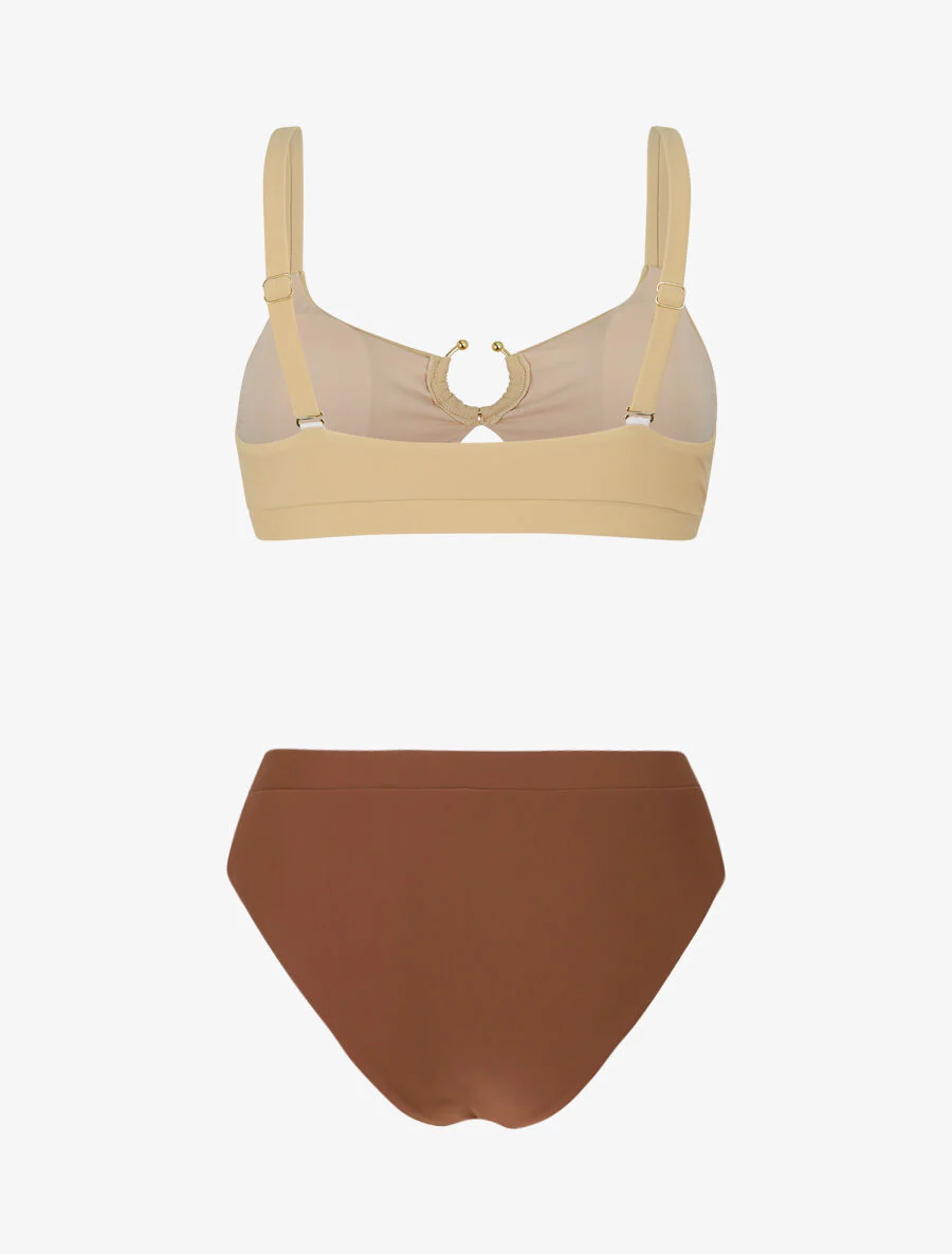 Bikini dépareillé à anneau - Beige - Image 3