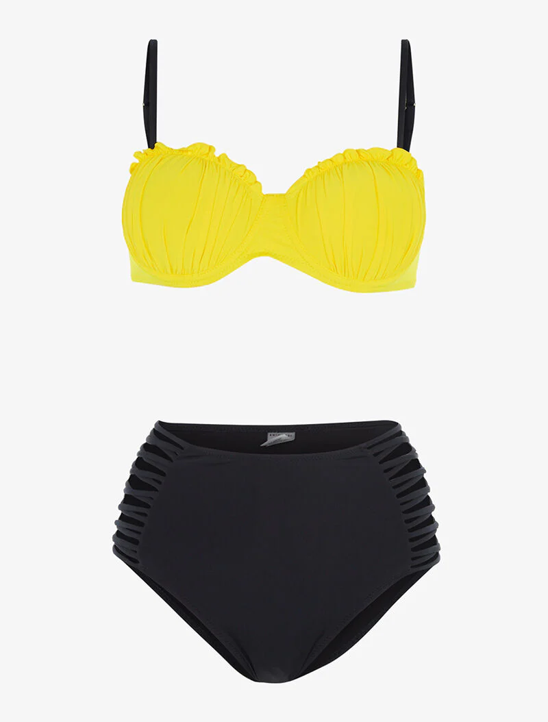 Bikini dépareillé - jaune/noir