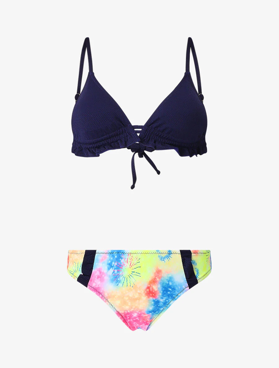 Bikini dépareillé tie and dye - Marine