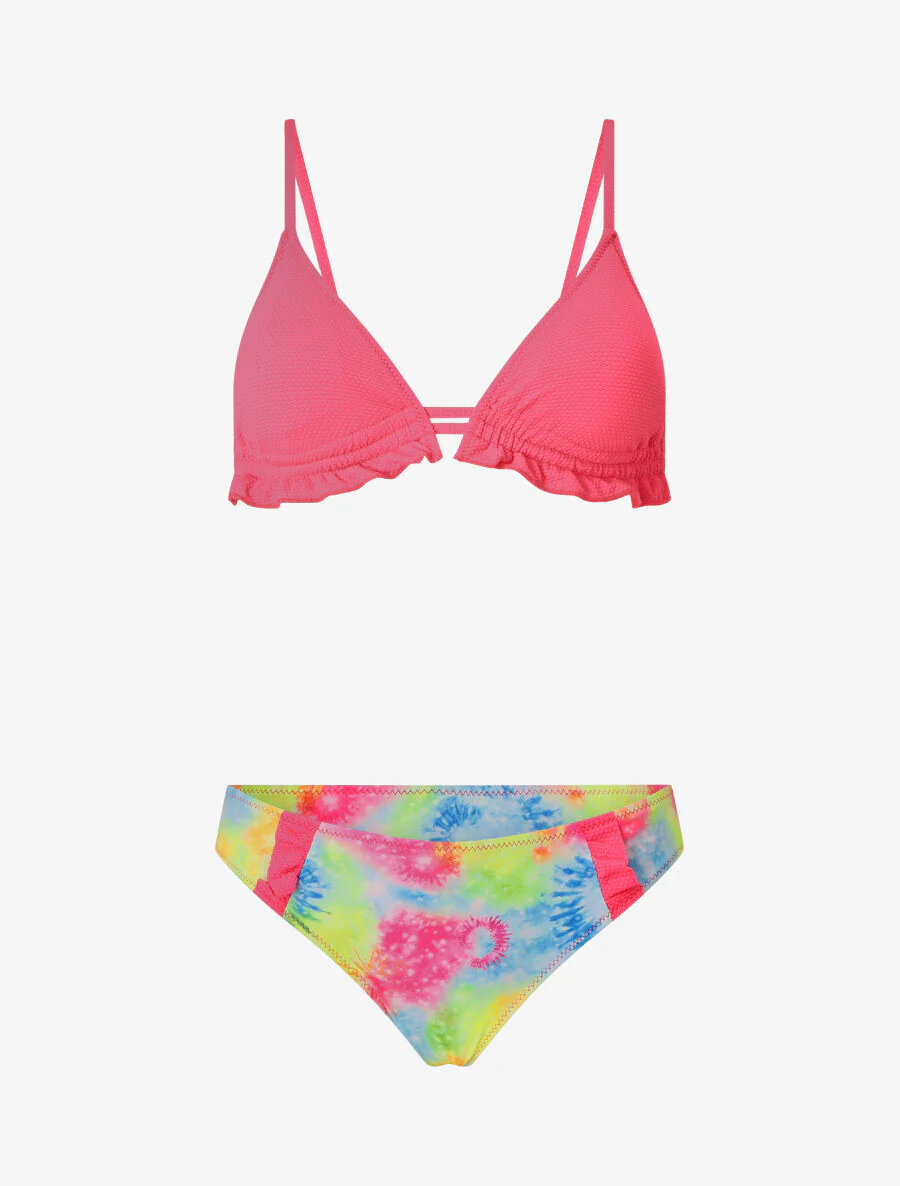 Bikini dépareillé tie and dye - Rose fluo