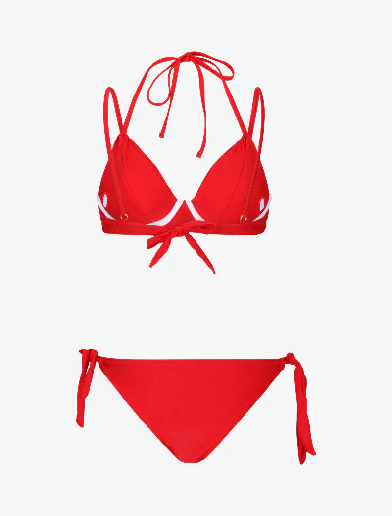 Bikini emboitant à jeu de liens - rouge - Image 2
