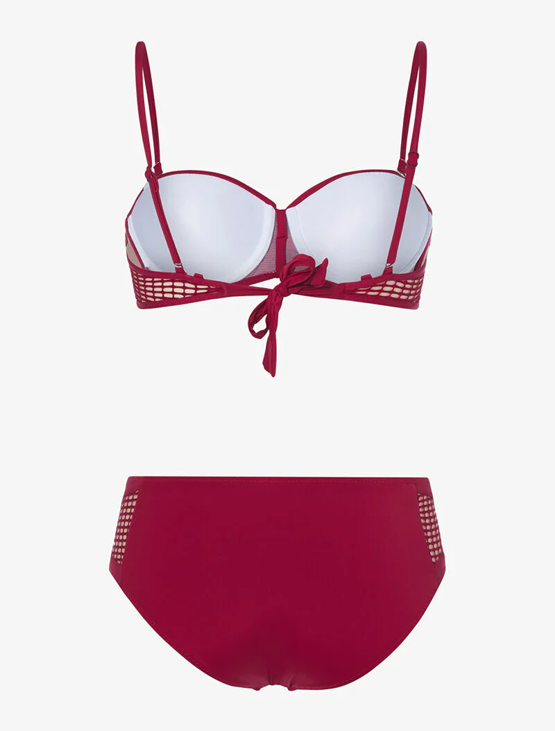 Bikini empiècements résille - bordeaux - Image 2
