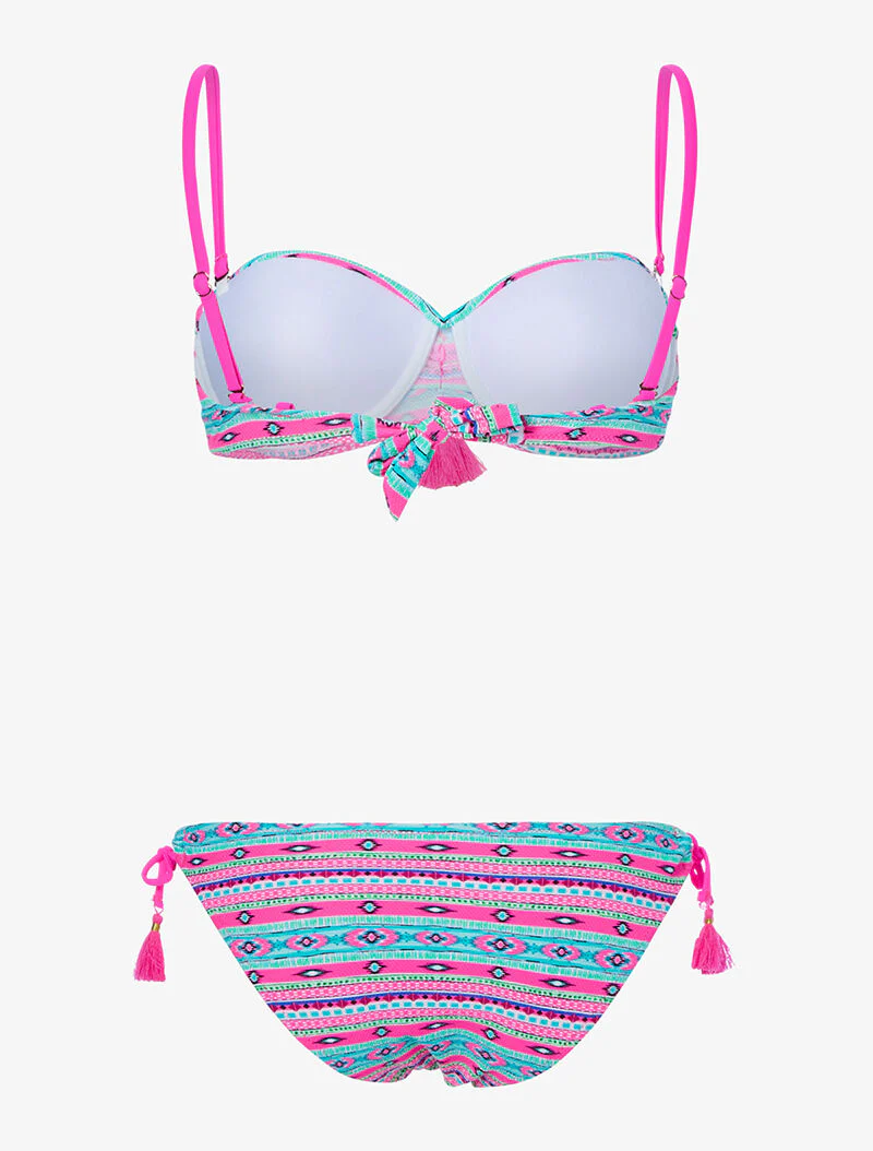 Bikini flashy éthnique - rose/turquoise - Image 2