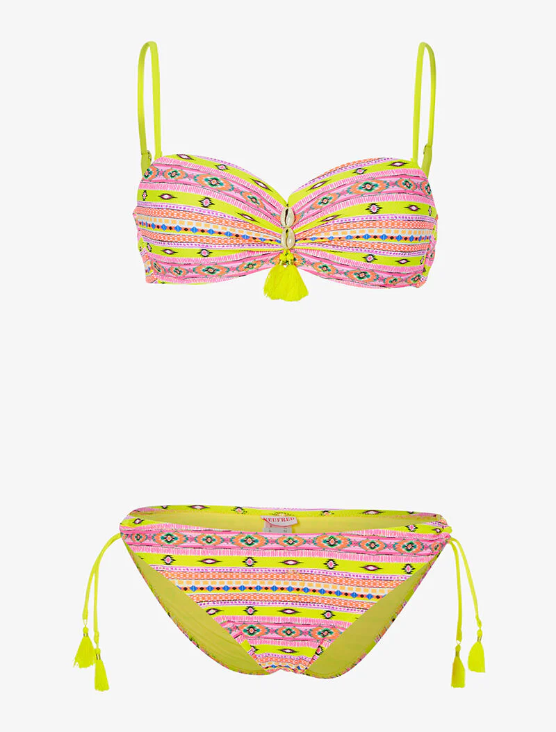 Bikini flashy éthnique - jaune/orange
