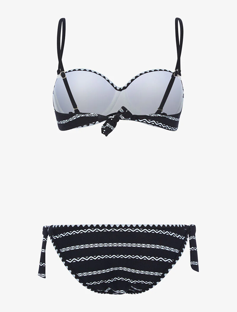 Bikini imprimé éthnique - noir/blanc - Image 2