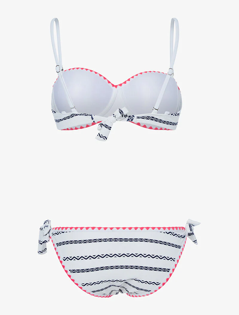 Bikini imprimé éthnique - blanc/marine - Image 2