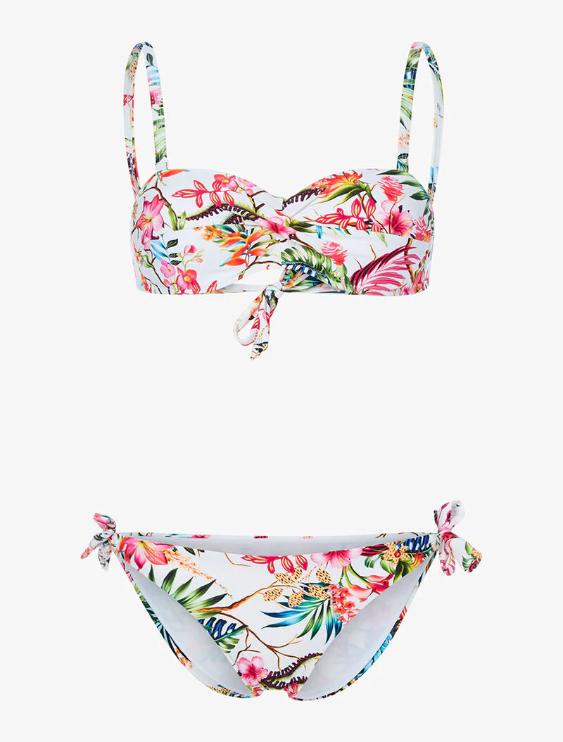 Bikini imprimé tropical - blanc