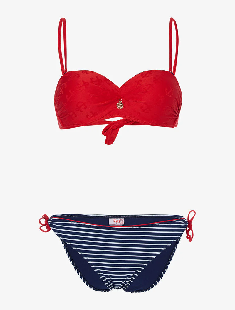 Bikini inspiration marinière - rouge