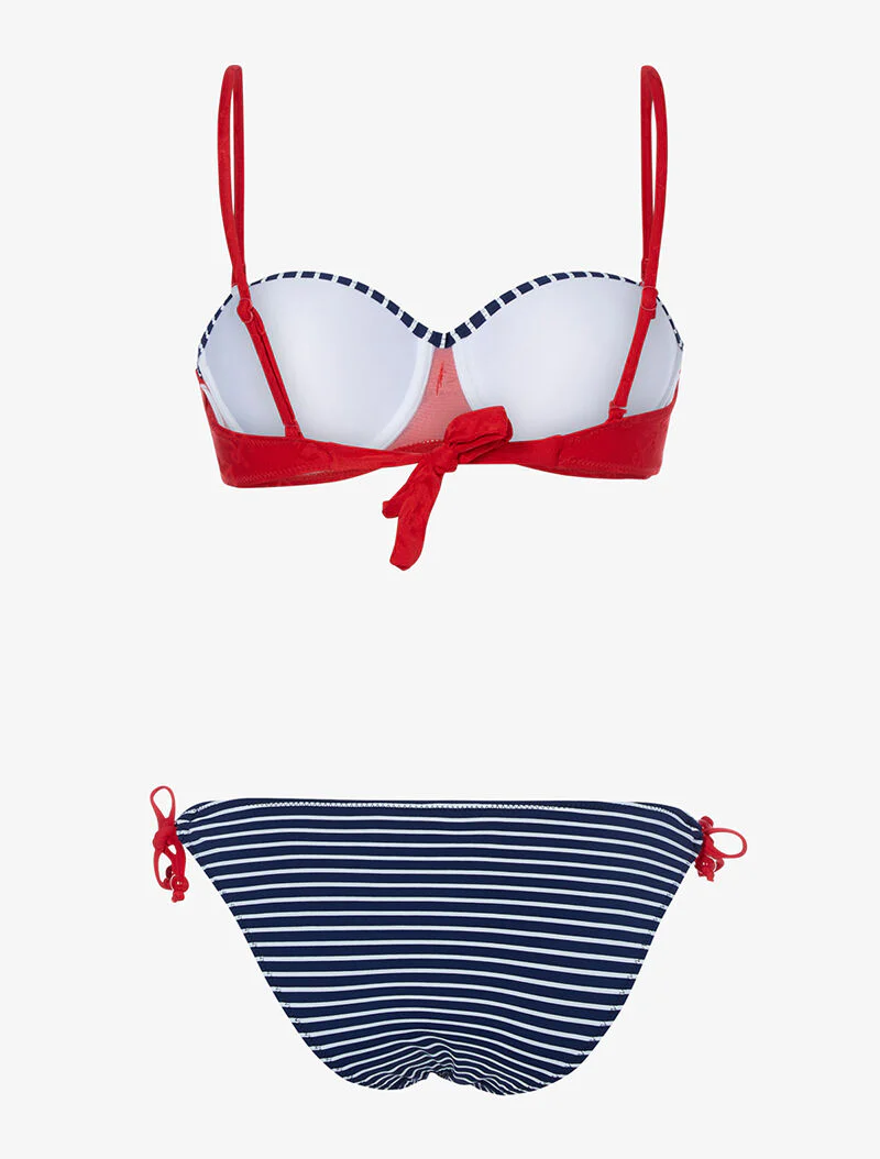 Bikini inspiration marinière - rouge - Image 2