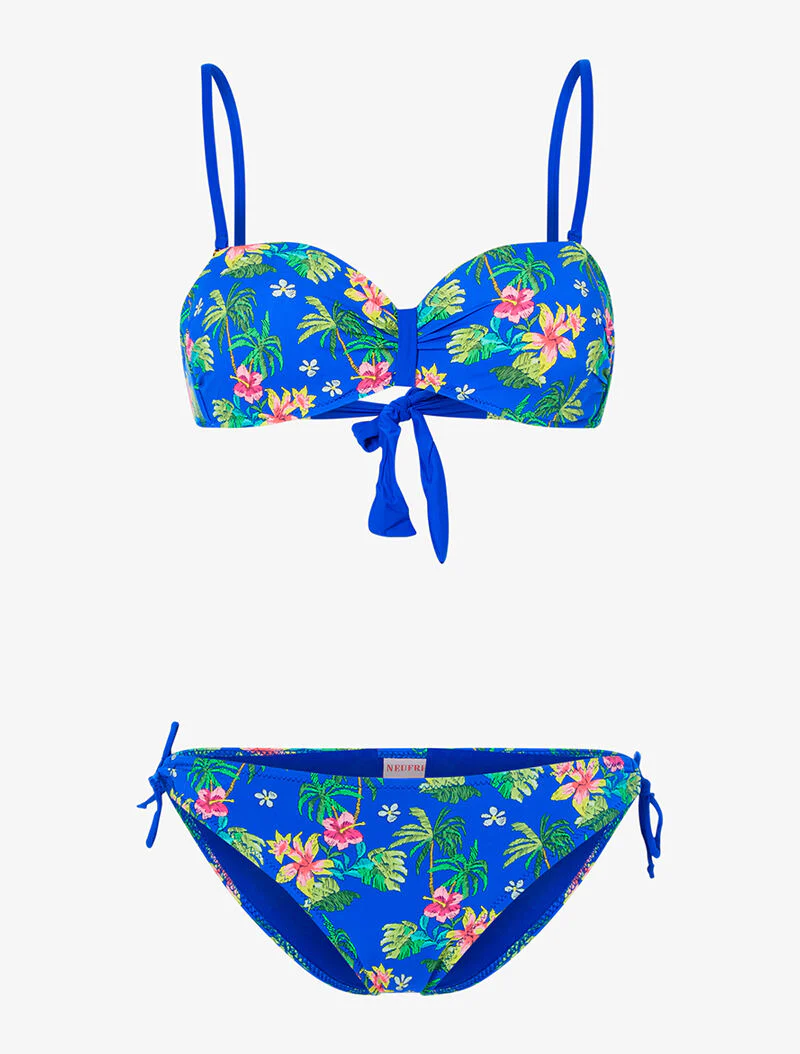 Bikini jungle à balconnet - bleu