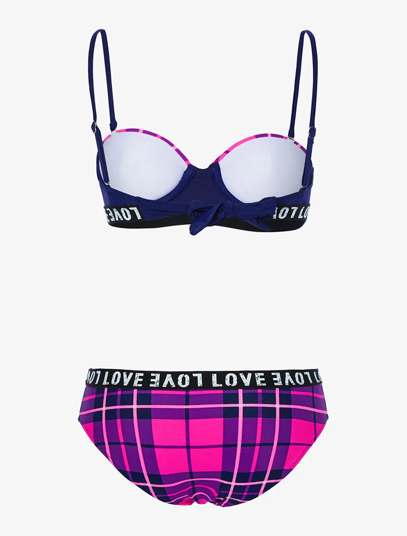 Bikini Love imprimé tartan - violet - Image 2