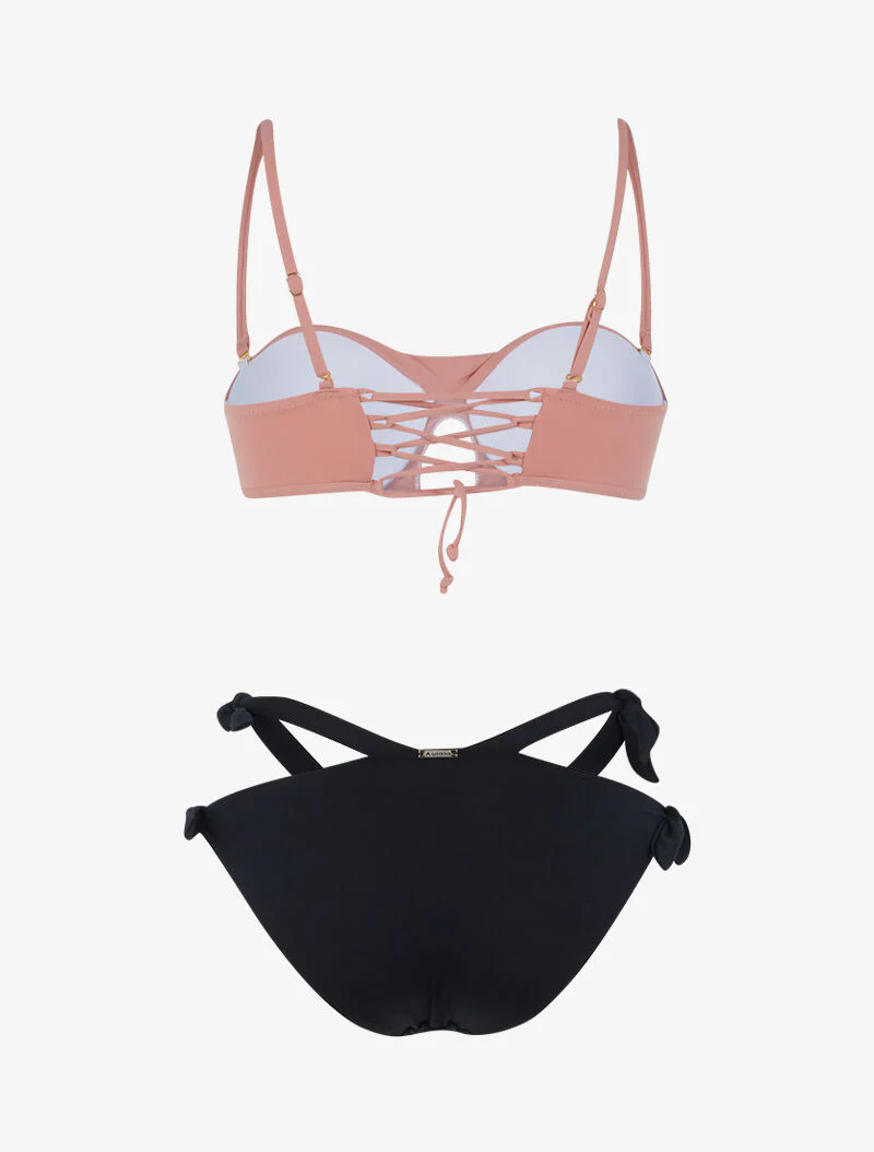 Bikini style dépareillé - rose/noir - Image 2