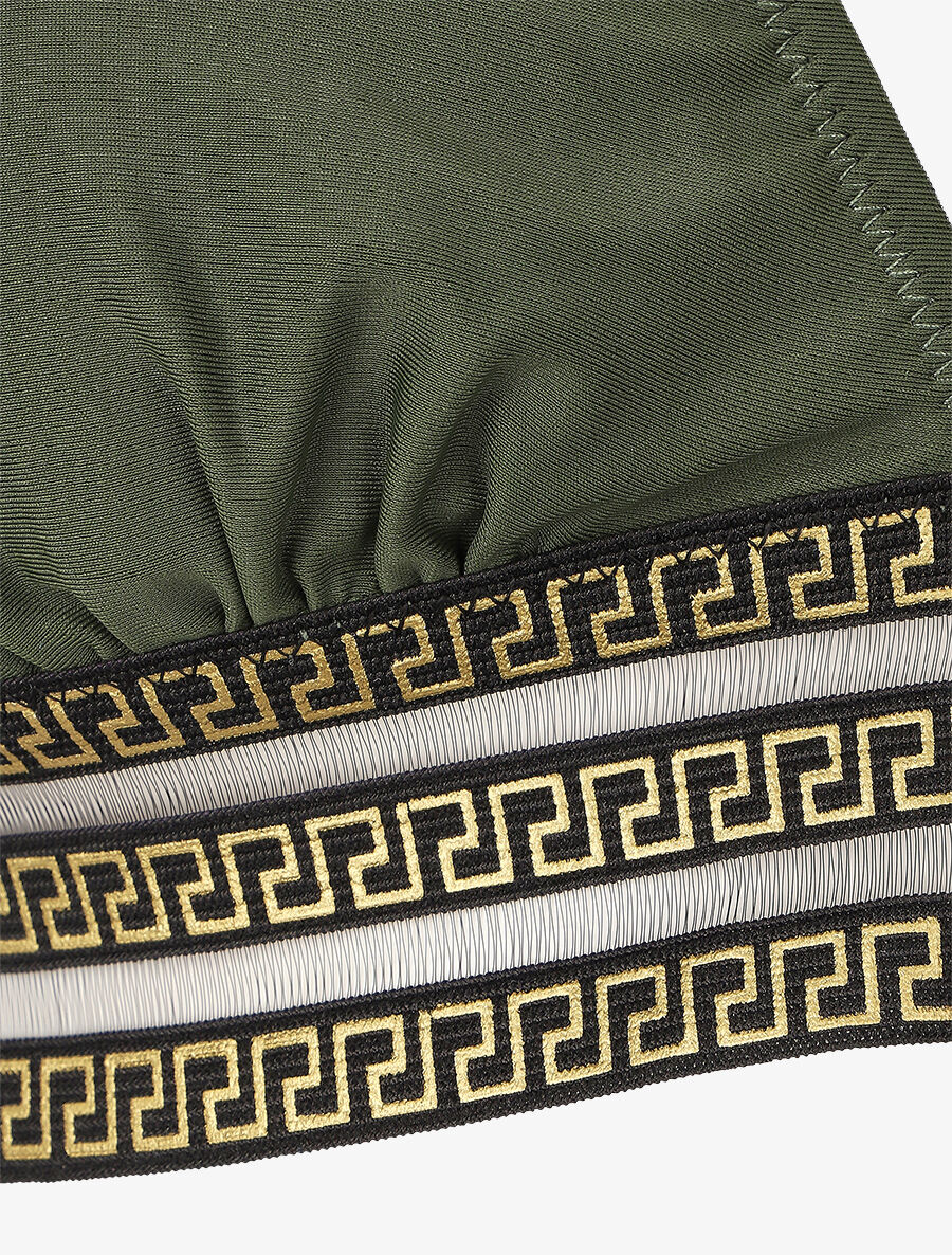 Bikini taille haute à motifs grecque - Kaki - Image 3