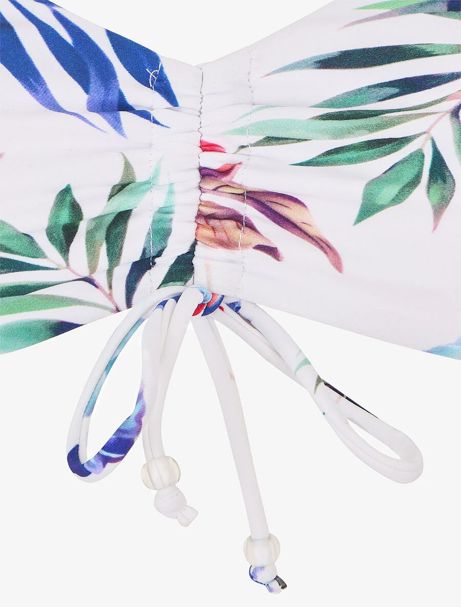 Bikini taille haute imprimé floral - Blanc - Image 3