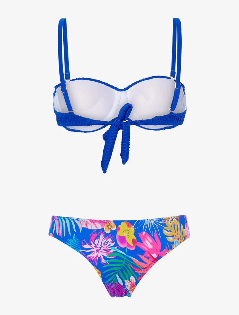 Bikini tanga tropical - bleu électrique - Image 2