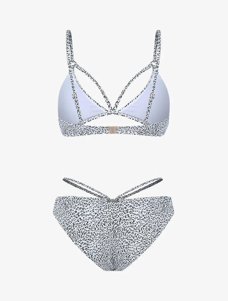Bikini texturé lace-out - blanc/noir - blanc et noir - Image 2