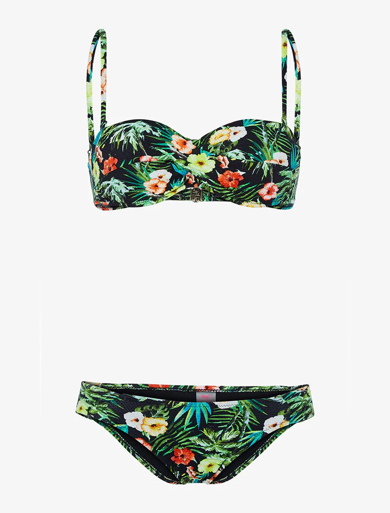 Bikini torsadé jungle - noir
