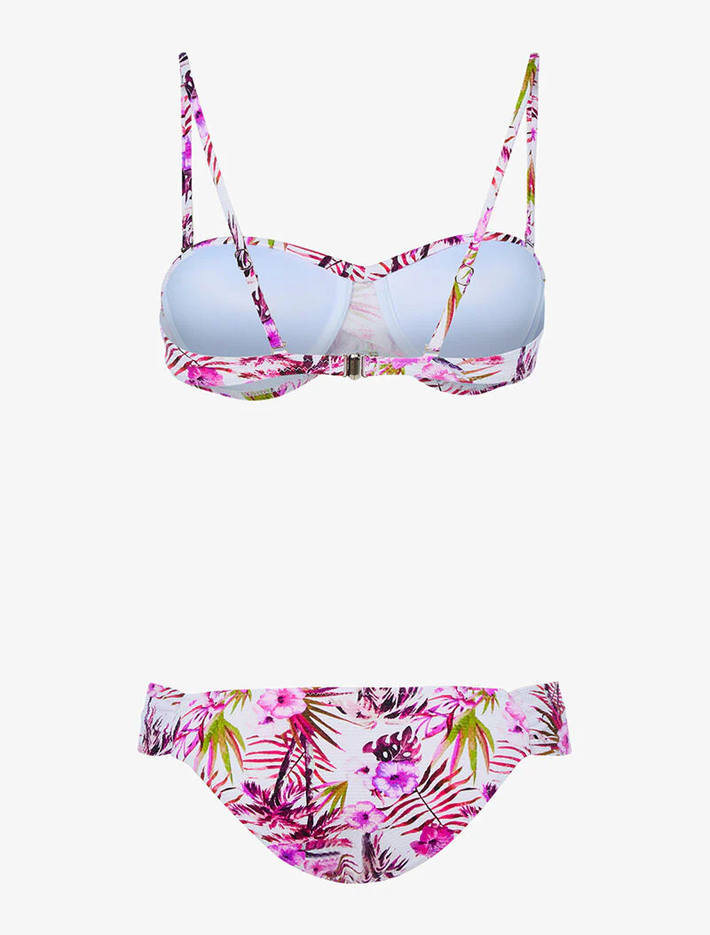 Bikini torsadé jungle - blanc/rose - Image 2