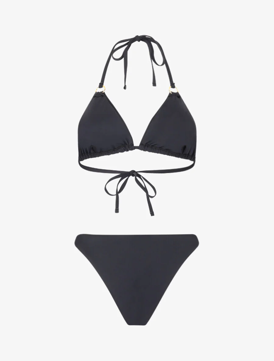 Bikini triangle à anneaux - Noir - Image 2