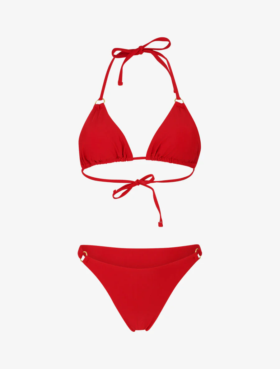 Bikini triangle à anneaux - Rouge