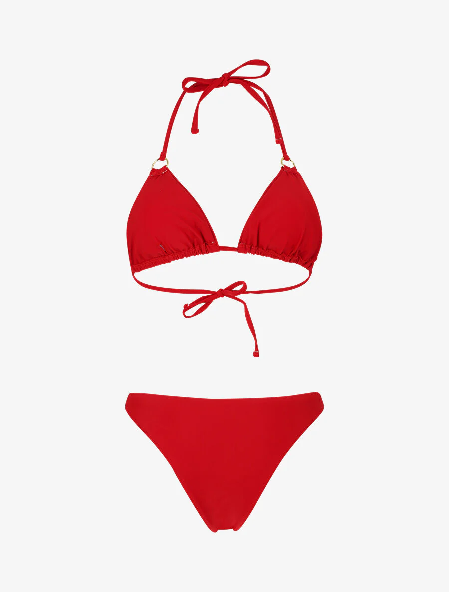 Bikini triangle à anneaux - Rouge - Image 2