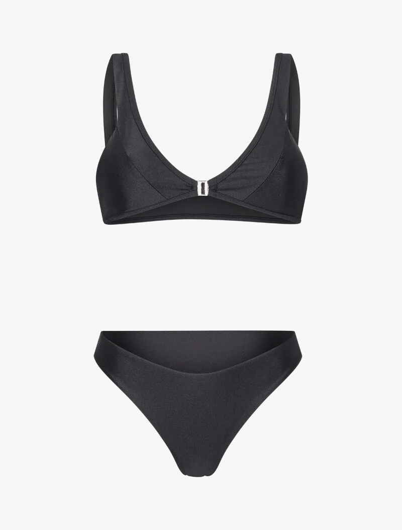 Bikini triangle à clip - noir