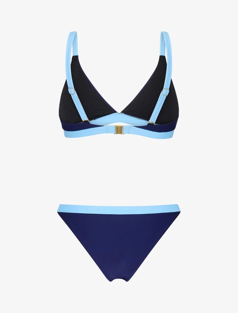 Bikini triangle bicolore - marine - Image 2