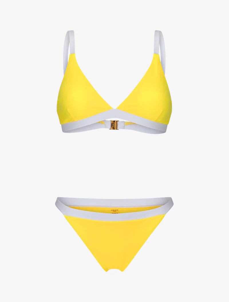 Bikini triangle bicolore - jaune