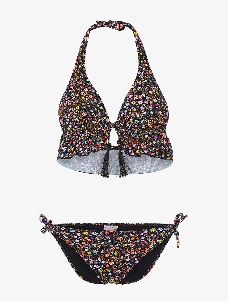 Bikini triangle volanté - noir