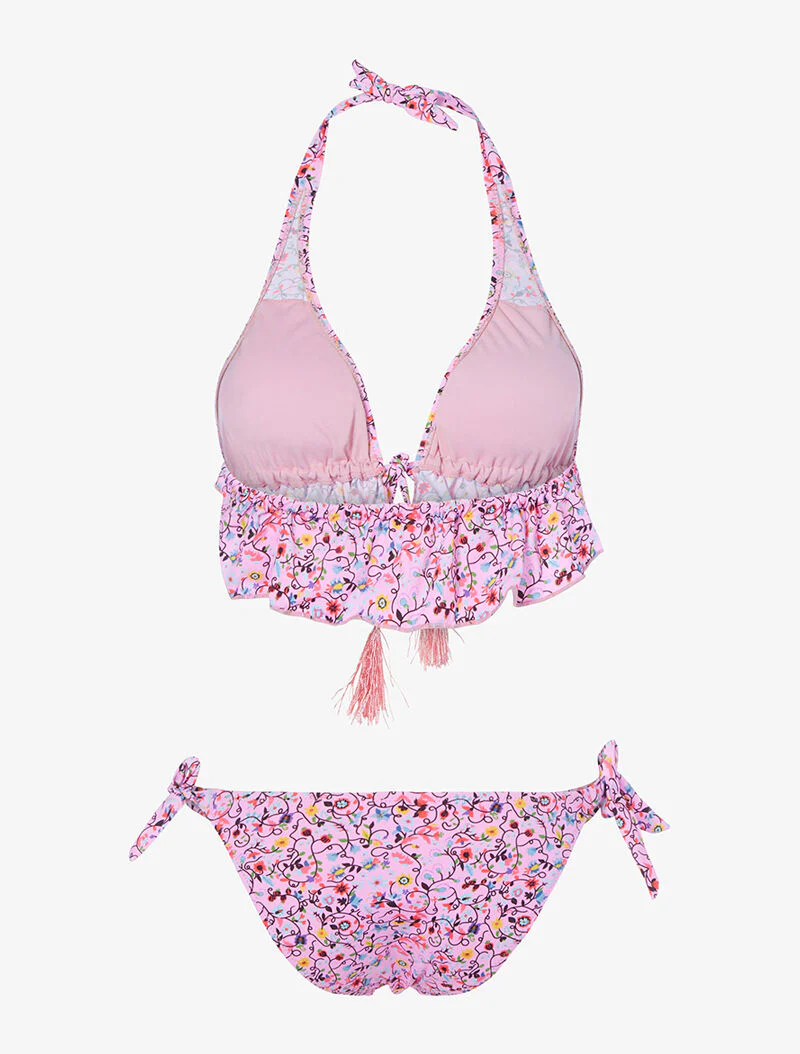 Bikini triangle volanté - rose - Image 2