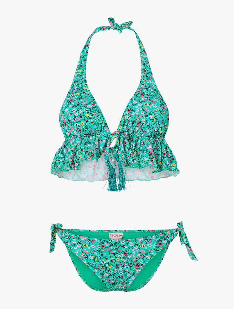 Bikini triangle volanté - vert