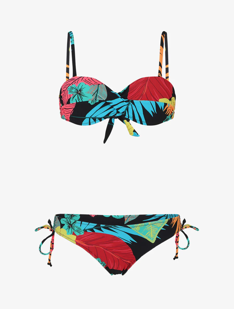 Bikini tropical torsadé - Noir