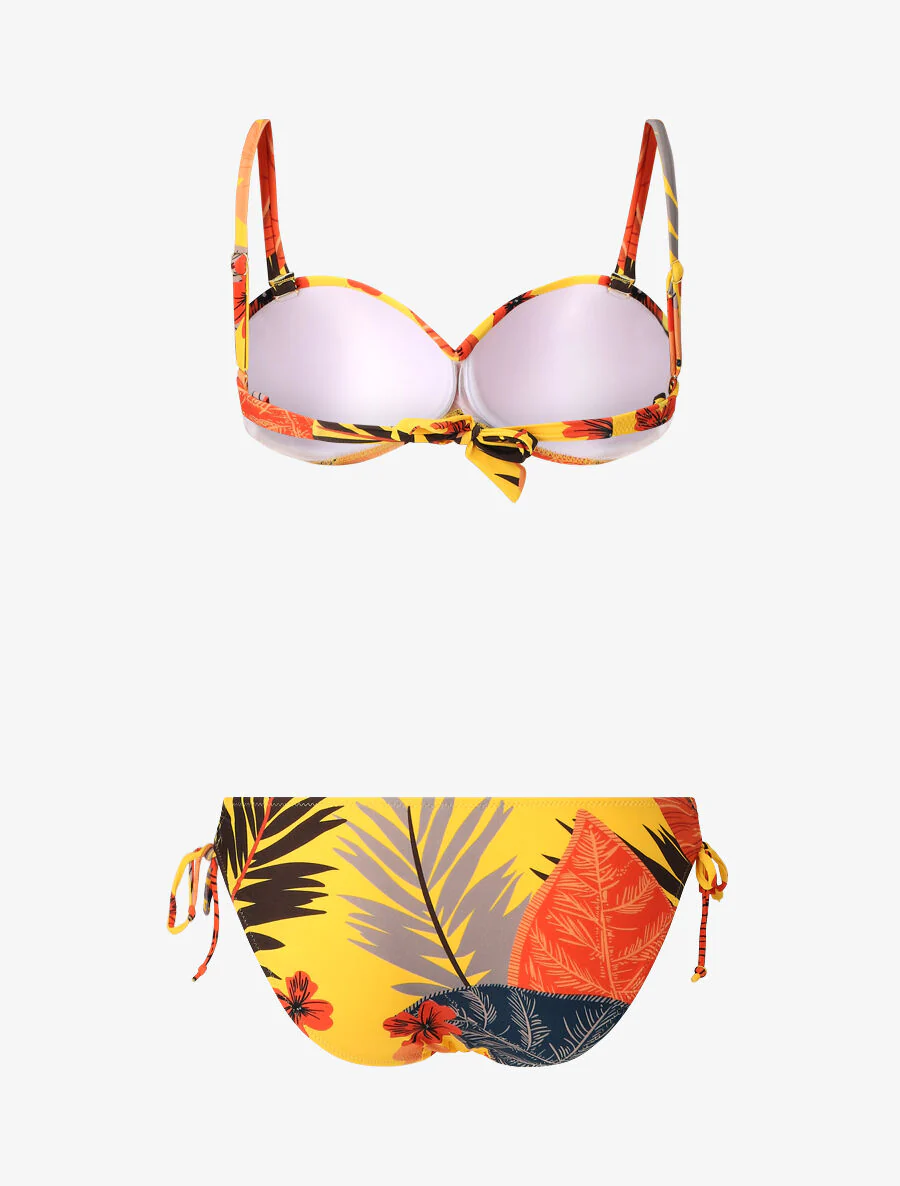 Bikini tropical torsadé - Jaune - Image 3
