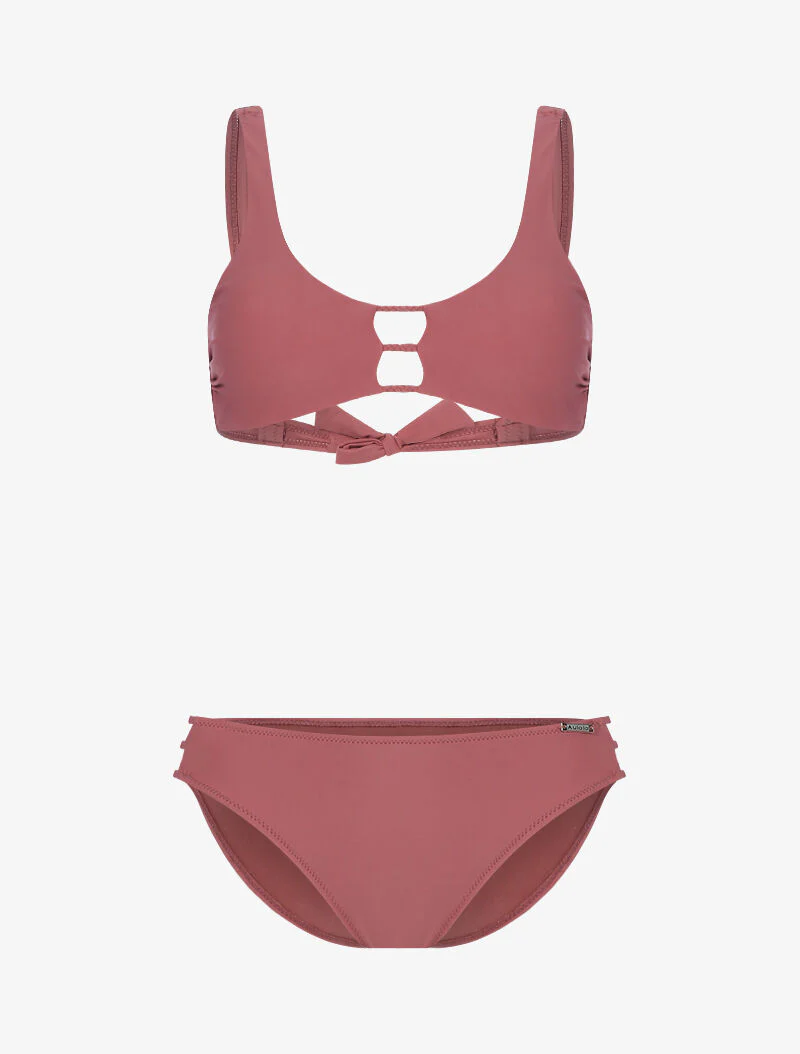 Bikini uni basique - vieux rose