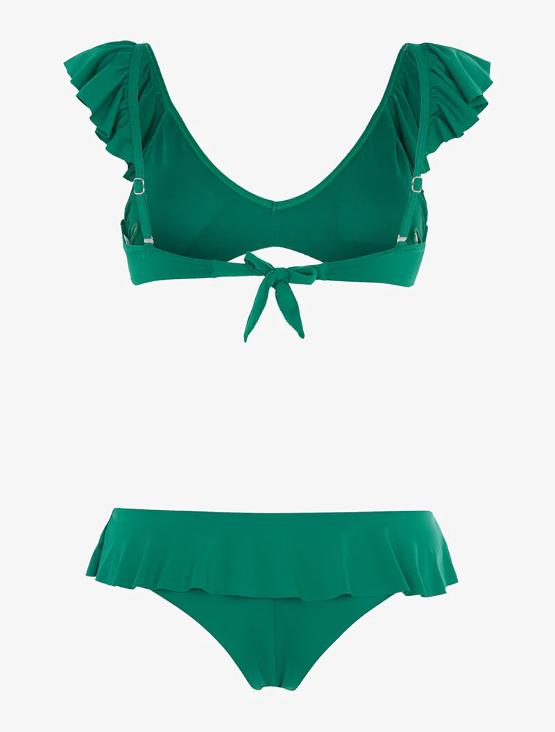Bikini volanté échancré - vert - Image 2