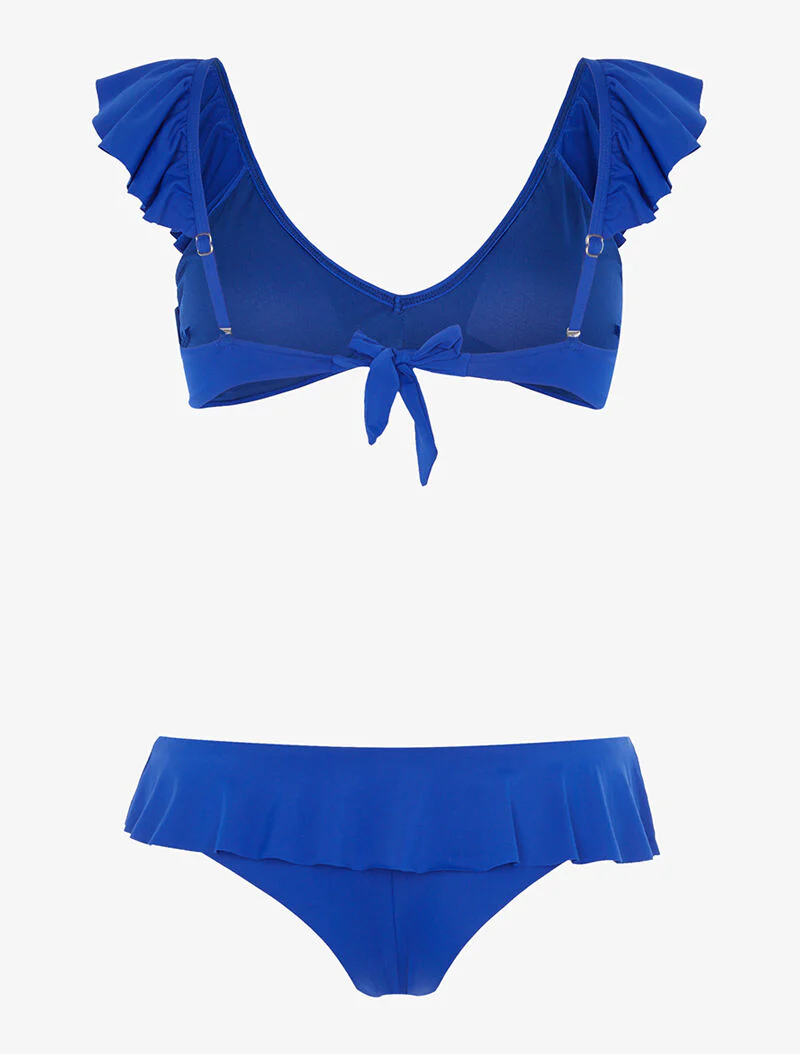 Bikini volanté échancré - bleu électrique - Image 2