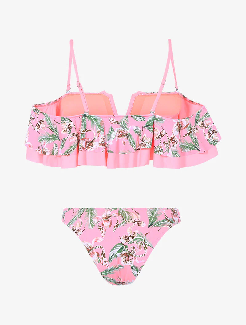Bikini volanté imprimé jungle - rose - Image 2